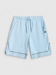 4F Spodenki dresowe męskie - niebieskie S. Niebieskie szorty męskie 4f, bez wzorów, z bawełny, eleganckie. Za 99.99 zł.