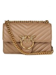 Pinko Skórzana torebka w kolorze beżowym - 21 x 12 x 6 cm rozmiar: onesize. Brązowe torebki klasyczne damskie Pinko, bez wzorów, z materiału, bez dodatków. Za 1,024.99 zł.