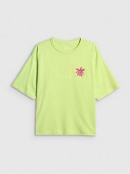 Боксі T-shirt з принтом жіночий - зелений. T-shirty damskie 4f, s, bez wzorów, bez kołnierzyka. Za 799.90 zł.