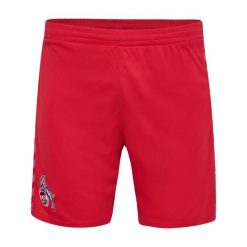 Krótkie spodenki na zewnątrz FC Cologne 2023/24. Czerwone szorty damskie HUMMEL, bez wzorów, sportowe. Za 220.00 zł.