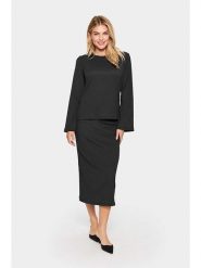 SAINT TROPEZ Bluzka w kolorze czarnym rozmiar: L. Czarne bluzki damskie Saint Tropez, l, bez wzorów, bez kołnierzyka, bez ramiączek. Za 69.75 zł.