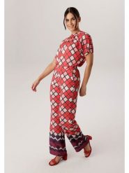 Aniston Spodnie w kolorze czerwono-jasnoróżowym rozmiar: 40. Czerwone spodnie materiałowe damskie Aniston, bez wzorów, z materiału, z podwyższonym stanem. Za 173.99 zł.