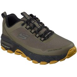 Buty sportowe męskie Skechers Max Protect-promote Track. Zielone buty sportowe na co dzień męskie Skechers, z materiału, bez zapięcia, na fitness i siłownię. Za 690.00 zł.