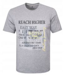 T-Shirt (Koszulka) Męska - Pako Jeans - Popielata z Dużym Nadrukiem. Szare t-shirty męskie Pako Jeans, l, bez wzorów, z bawełny, bez kołnierzyka. Za 69.00 zł.