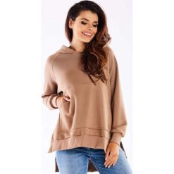 Bluza z Kieszenią Kangurką - Beżowa. Brązowe bluzy bez kaptura damskie Infinite You, l, z bawełny. Za 209.90 zł.