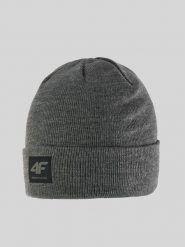 4F Czapka beanie męska - szara Uniwersalny. Szare czapki męskie 4f, na zimę, bez wzorów, z dzianiny, klasyczne. Za 49.99 zł.