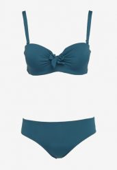 Ciemnozielone Bikini Strój Kąpielowy Dwuczęściowy Biustonosz z Supełkiem i Figi Carinela. Zielone bikini damskie Born2be, z aplikacjami. Za 39.99 zł.