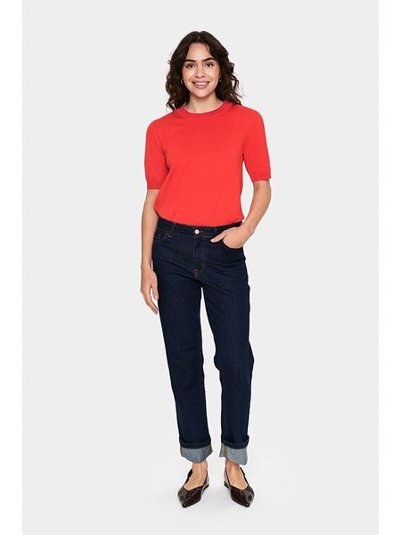 SAINT TROPEZ Sweter "Mila" w kolorze pomarańczowym rozmiar: M. Pomarańczowe swetry klasyczne damskie Saint Tropez, m, bez kołnierzyka. Za 70.24 zł.