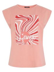 Chiemsee Koszulka w kolorze brzoskwiniowym rozmiar: S. Pomarańczowe bluzki damskie Chiemsee, s, bez wzorów, z bawełny, bez kołnierzyka, bez ramiączek. Za 43.47 zł.