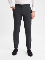 Finshley & Harding spodnie garniturowe - Mitch Mężczyźni Modern Fit szary, 98. Szare spodnie wizytowe męskie Finshley & Harding, z wełny. Za 449.95 zł.