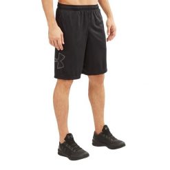 Męskie Spodenki Z Grafiką Techniczną. Czarne szorty męskie Under Armour, m, z materiału, na fitness i siłownię. Za 155.00 zł.