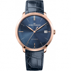 PROMOCJA ZEGAREK GIRARD PERREGAUX 1966 AUTOMATIC 41 MM 49527-52-431-BB4A. Niebieskie zegarki męskie GIRARD-PERREGAUX, szklane. W wyprzedaży za 43,390.00 zł.