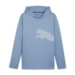 Bluza męska PUMA Train All Day Big Cat Hoodie. Niebieskie bluzy bez kaptura męskie Puma, bez wzorów, sportowe, bez kołnierzyka, bez ramiączek. Za 219.99 zł.