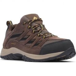 Buty trekkingowe męskie Columbia Crestwood Waterproof. Brązowe buty trekkingowe męskie Columbia, z materiału, bez zapięcia, trekkingowe. Za 349.99 zł.