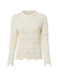 Marie Lund sweter z grubej dzianiny Kobiety Bawełna biały, L. Białe swetry klasyczne damskie Marie Lund, l, z bawełny, bez kołnierzyka. Za 129.95 zł.