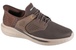 Buty sportowe Sneakersy męskie, Slip-Ins: Slade - Macklin. Brązowe buty sportowe na co dzień męskie Skechers, z materiału, bez zapięcia, trekkingowe. Za 329.99 zł.