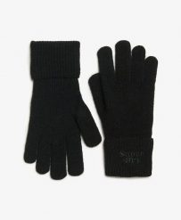 Superdry rękawiczki Soft Rib dziane – miękkie i ciepłe – Black. Czarne rękawiczki damskie Superdry., na zimę, bez wzorów, z elastanu. Za 144.55 zł.