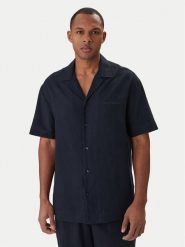 Emporio Armani Koszula EM000593 AF20590 UB102 Granatowy Regular Fit. Niebieskie koszule męskie Emporio Armani, l, bez wzorów, z wiskozy, bez kołnierzyka, bez ramiączek. Za 579.99 zł.