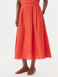 Marella Spódnica trapezowa Biada 2615101082 Czerwony Regular Fit. Czerwone spódniczki damskie Marella, bez wzorów, ze lnu, trapezowe. Za 689.99 zł.