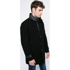 Trussardi Jeans - Płaszcz. Czarne płaszcze męskie TRUSSARDI JEANS, s, bez wzorów, z bawełny. W wyprzedaży za 599.90 zł.
