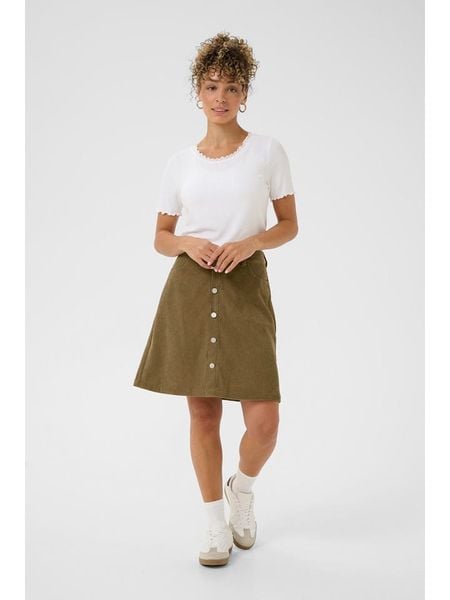 Cream Spódnica sztruksowa w kolorze khaki rozmiar: 42. Brązowe spódniczki damskie Cream, bez wzorów, ze sztruksu, midi, proste. Za 127.35 zł.