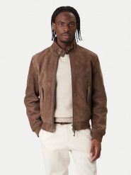 Tommy Hilfiger Kurtka skórzana Harrington MW0MW42976 Brązowy Regular Fit. Brązowe kurtki męskie Tommy Hilfiger, m, bez wzorów, ze skóry, bez kaptura. Za 2,489.00 zł.