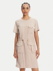 Liu Jo Sport Sukienka codzienna TA5128 T2921 Beżowy Regular Fit. Brązowe sukienki damskie Liu Jo Sport, na co dzień, xs, bez wzorów, z wiskozy, sportowe, bez kołnierzyka, bez ramiączek, proste. Za 689.99 zł.