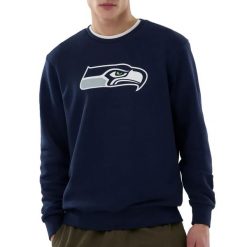 Bluza Seahawks NOS NFL Crew OSB. Czarne bluzy bez kaptura męskie New Era, xl, z bawełny. Za 195.00 zł.
