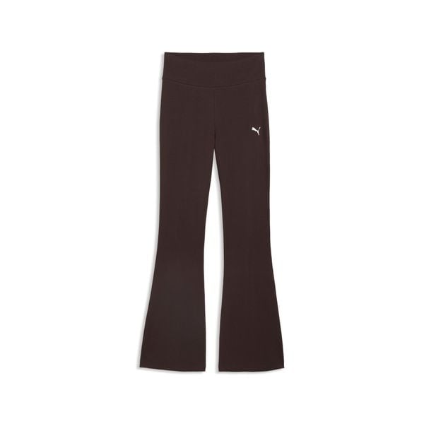 Damskie rozkloszowane legginsy Essentials z wysokim stanem PUMA. Brązowe legginsy damskie Puma, l, bez wzorów, z bawełny. Za 129.00 zł.