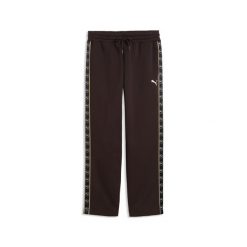 Męskie spodnie Essentials Elevated Tape Relaxed PUMA. Brązowe spodnie materiałowe męskie Puma, bez wzorów, z bawełny, sportowe. Za 114.00 zł.