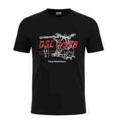 Diesel T-diegos-b82 Męski T-shirt czarny z bawełny i streczem. Czarne t-shirty męskie Diesel, m, bez wzorów, z bawełny, bez kołnierzyka. Za 267.99 zł.