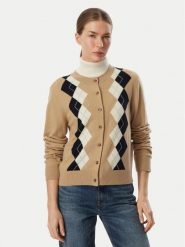 Barbour Kardigan Mariana LKN1823BE93 Beżowy Regular Fit. Brązowe kardigany damskie Barbour, bez wzorów, z wełny. Za 699.99 zł.