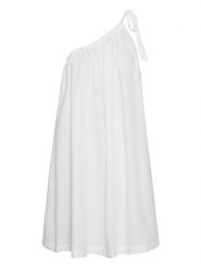 MOSS COPENHAGEN Sukienka w kolorze białym rozmiar: M/L. Białe sukienki damskie MOSS COPENHAGEN, l, bez wzorów, bez kołnierzyka, bez ramiączek, mini. Za 100.75 zł.