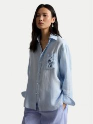 Polo Ralph Lauren Koszula 211A12786002 Niebieski jasny Oversize. Niebieskie koszule damskie Polo Ralph Lauren, l, bez wzorów, ze lnu, bez kołnierzyka, bez ramiączek. Za 859.99 zł.