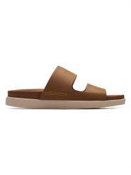Clarks Skórzane klapki "Sunder Coast" w kolorze jasnobrązowym rozmiar: 46. Brązowe klapki i japonki męskie Clarks. Za 202.03 zł.