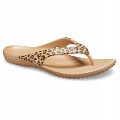 Japonki Dla Dorosłych Crocs Kadee II Leopard Flip. Brązowe klapki i japonki męskie Crocs, z materiału. Za 119.99 zł.