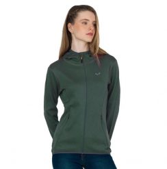 Damska bluza rozpinana z kapturem 100% Merino - Marin/Woolona. Czarne bluzy z kapturem damskie WOOLONA, l, z materiału. Za 540.00 zł.