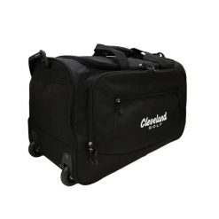 Torba duffle na kółkach Cleveland Golf. Czarne torebki klasyczne damskie CLEVELAND GOLF, bez wzorów, z materiału, duże, bez dodatków. Za 537.50 zł.