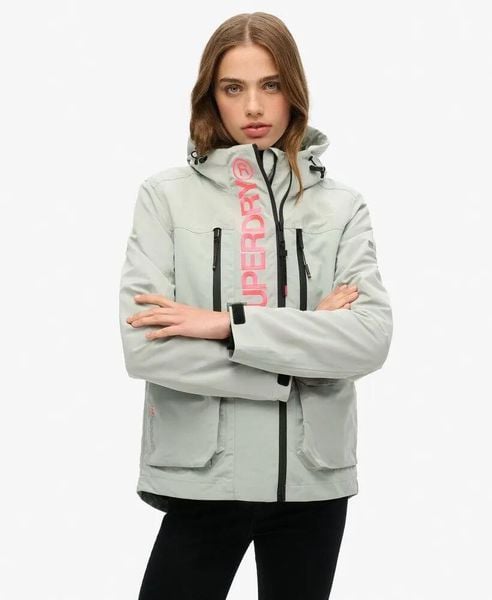 Superdry Kurtka z kapturem Windbreaker techniczny slim. Szare kurtki damskie Superdry., bez wzorów, z kapturem. Za 490.65 zł.