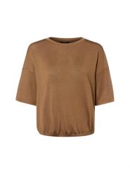 Opus Koszulka Kobiety Sztuczne włókno brązowy, 38. Brązowe t-shirty damskie Opus, bez wzorów, z włókna, bez kołnierzyka. Za 249.95 zł.