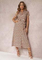 Beżowo-Bordowa Sukienka Mamci Koszulowa Wiązana w Pasie Maevana. Brązowe sukienki damskie Renee, na co dzień, l, bez wzorów, z wiskozy, eleganckie, bez kołnierzyka, bez ramiączek, maxi, koszulowe. Za 199.99 zł.