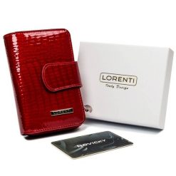 Portfel damski czerwony Lorenti 76115-RS-1251 RED. Czerwone portfele damskie LORENTI, z aplikacjami, ze skóry. Za 107.99 zł.