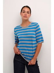 Kaffe Sweter "Ankra" w kolorze błękitnym rozmiar: XS. Niebieskie swetry klasyczne damskie Kaffe, xs, ze splotem, bez kołnierzyka. Za 69.99 zł.