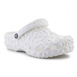 Klapki Crocs Classic Geometric Clog 209563-100 białe. Białe klapki damskie bez wzorów, bez obcasa. Za 374.47 zł.