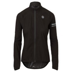 Damska kurtka rowerowa przeciwdeszczowa oddychająca Essential czarna. Czarne kurtki przeciwdeszczowe damskie Agu, xl, bez kaptura. Za 452.75 zł.