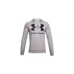 Bluza fitness męska Under Armour Rival Fleece Big Logo HD. Szare bluzy sportowe męskie Under Armour, bez wzorów, sportowe, bez kołnierzyka, bez ramiączek. Za 139.99 zł.
