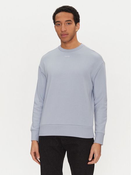 Calvin Klein Bluza Nano Logo K10K112870 Niebieski Regular Fit. Niebieskie bluzy bez kaptura męskie CALVIN KLEIN, m, z bawełny. Za 259.99 zł.
