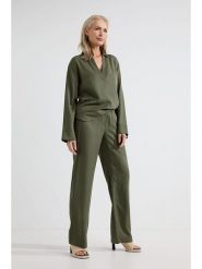 Josephine & Co Spodnie "Angelo" w kolorze khaki rozmiar: 40. Brązowe spodnie materiałowe damskie Josephine & Co, bez wzorów, z lyocellu, z podwyższonym stanem. Za 214.19 zł.