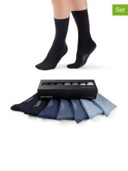 Camano Skarpety (7 par) w kolorze błękitno-granatowym rozmiar: 35-38. Niebieskie skarpetki męskie camano, bez wzorów. Za 56.99 zł.