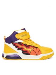 Geox Sneakersy J Inek J569CC 05411 C2295 DD Żółty. Żółte buty sportowe chłopięce Geox, ze skóry, bez zapięcia. Za 229.99 zł.